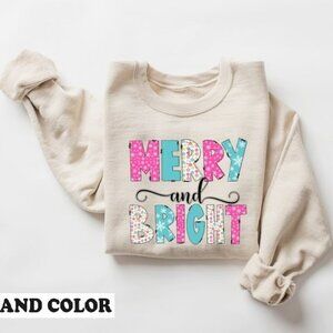Merry And Bright Family Christmas Sweatshirt Cozy Holiday Season Pullover 05